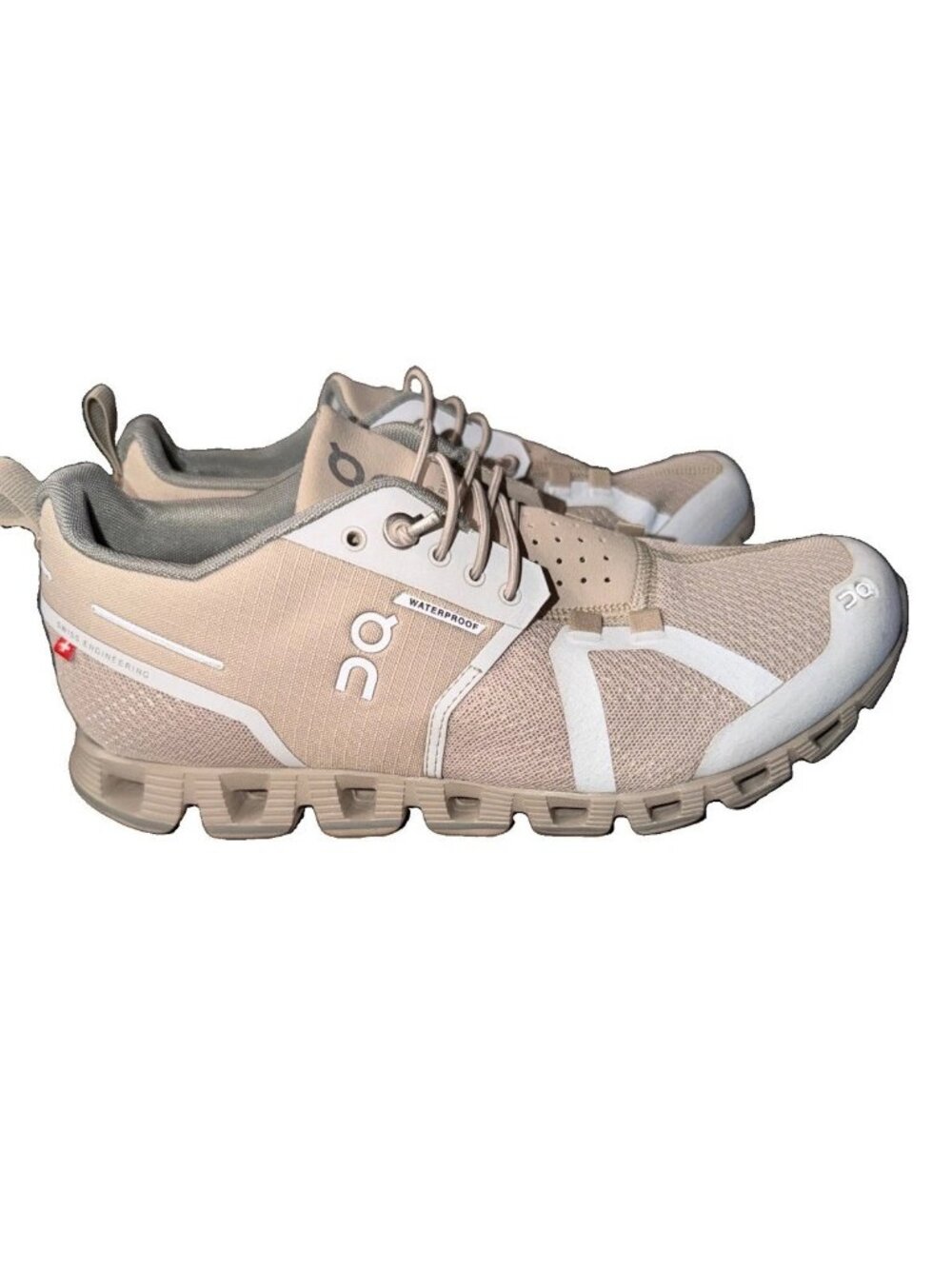 On Running Cloud Waterproof Womens Size 7 Shoes Mauve Zinc Blush Sneakers EUC